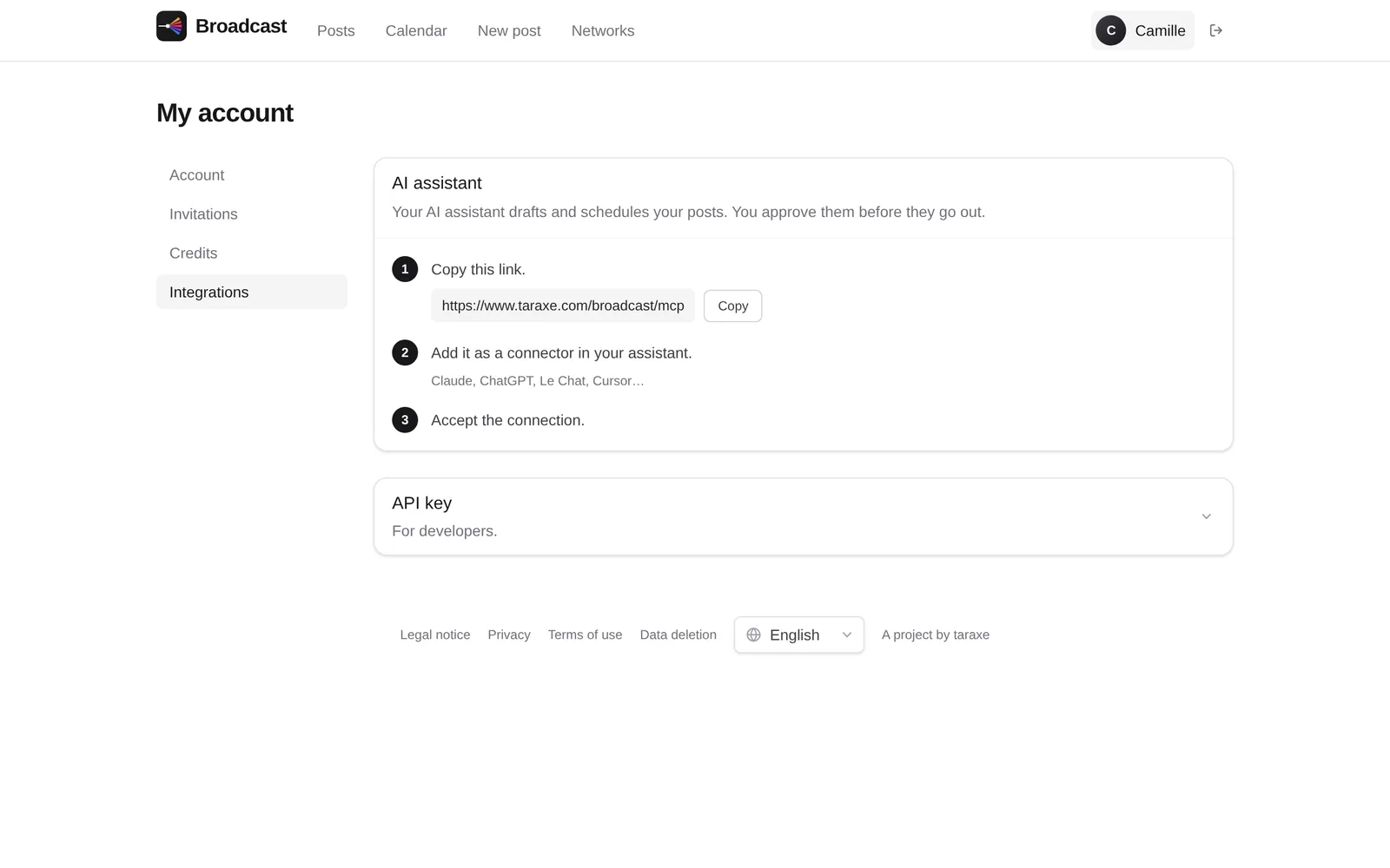 Connecting an AI assistant to Broadcast
